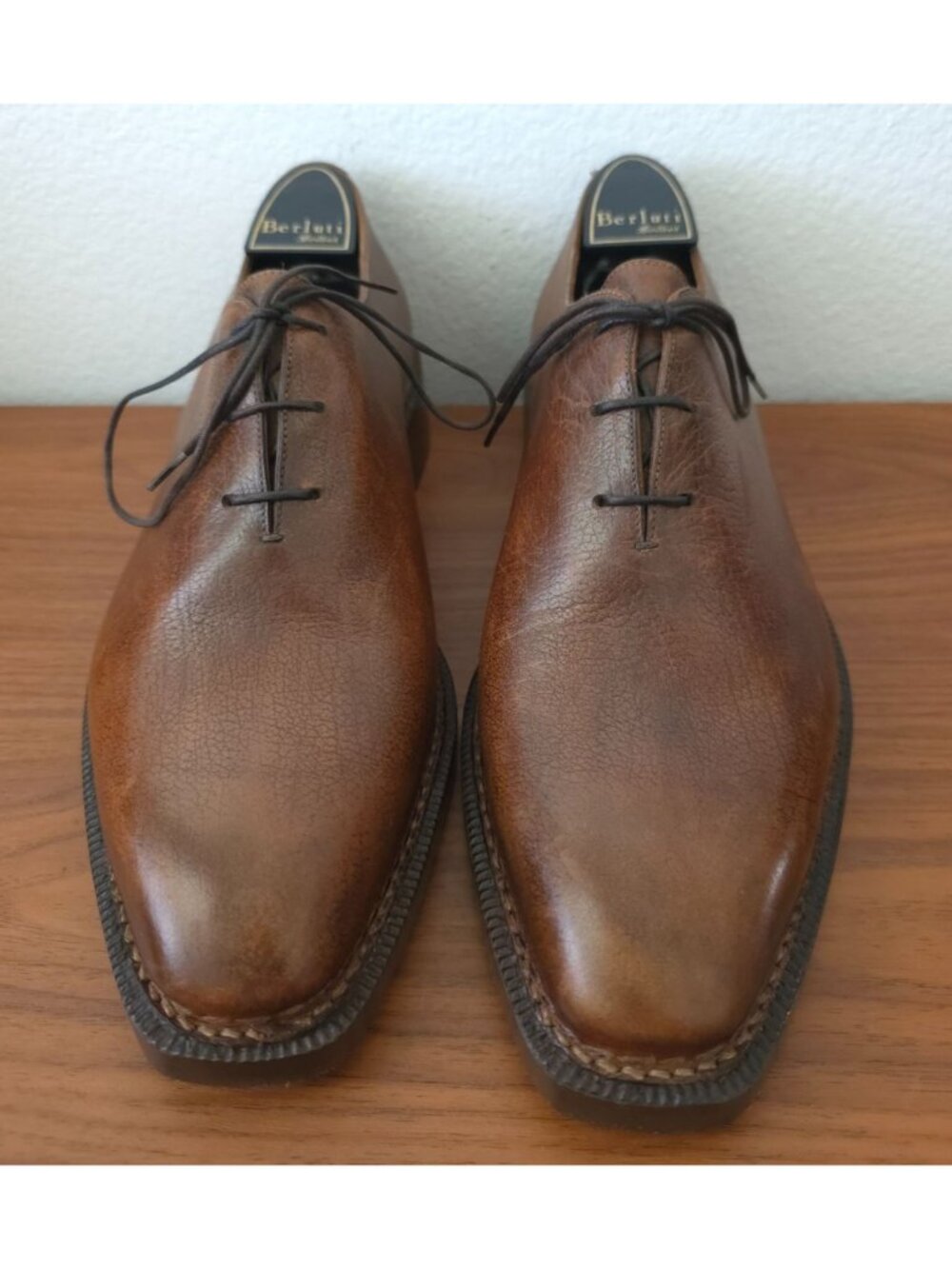 Berluti Richelieu 349 Olga Norwegian Welt Brown Leather Oxford Shoes 7.5 UK - Picture 2 of 13